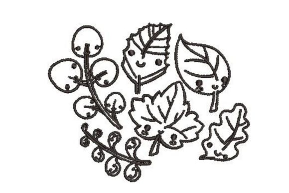 Leaf Digital Stamps: A Seasonal Embroidery Review