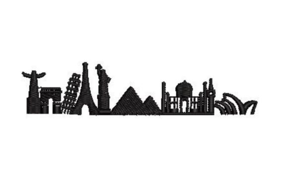 World Landmark Silhouettes for Boutique Apparel